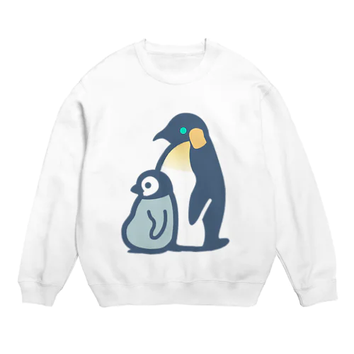 ぺんぎんのおやこ（カラー） Crew Neck Sweatshirt