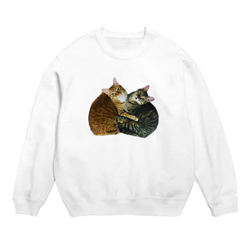 くっつきにゃんこ Crew Neck Sweatshirt