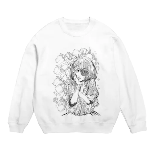 レース眼帯女子 Crew Neck Sweatshirt