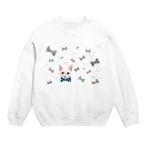 おめかし猫 Crew Neck Sweatshirt