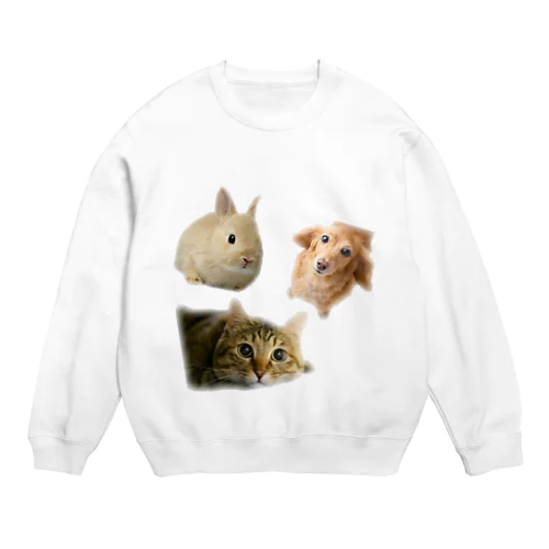 犬と猫とうさぎ好きな人のためのグッズ Crew Neck Sweatshirt