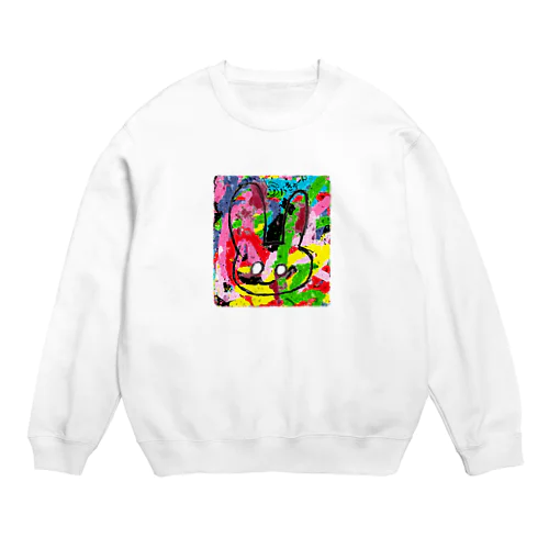 バきゅーんウサギ落書きバージョン Crew Neck Sweatshirt