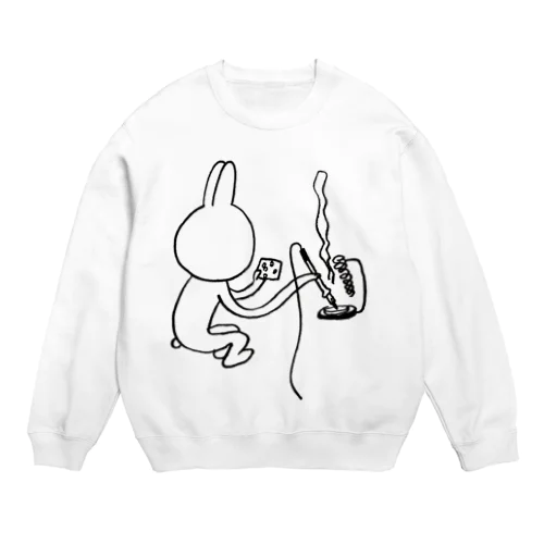 はんだ付けうさぎ Crew Neck Sweatshirt