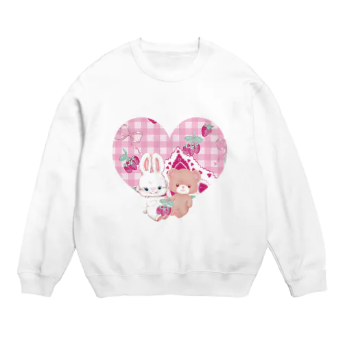 ふたごうさぎ＆キャンディ(ピンク) Crew Neck Sweatshirt