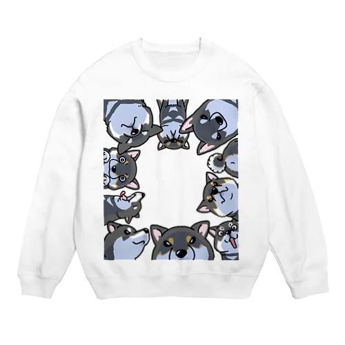 のぞく黒柴たち Crew Neck Sweatshirt