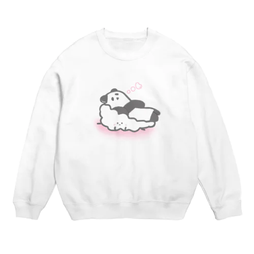 のんびりしたいぱんだしゃんともくもくわたあめ Crew Neck Sweatshirt