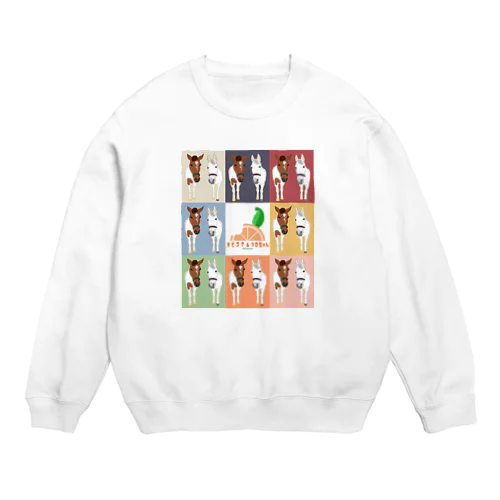 チビスケ&シロちゃんなかよし(枠カラーTシャツ) Crew Neck Sweatshirt