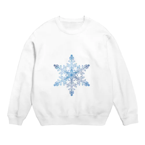 雪の結晶〜曼荼羅アート＜ブルー＞ Crew Neck Sweatshirt