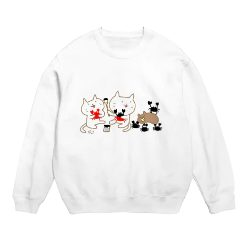 じろにゃんたちとちゃめし〜とカニ Crew Neck Sweatshirt