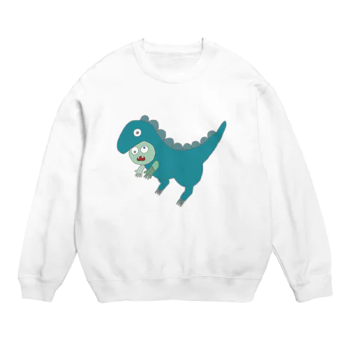 恐竜ゾンビ Crew Neck Sweatshirt