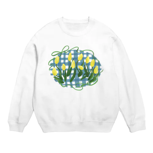 yellow tulip Crew Neck Sweatshirt