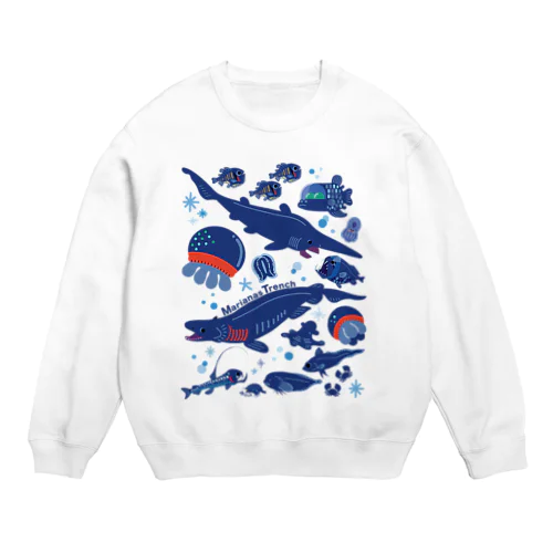 マリアナ海溝の深海生物たち Crew Neck Sweatshirt