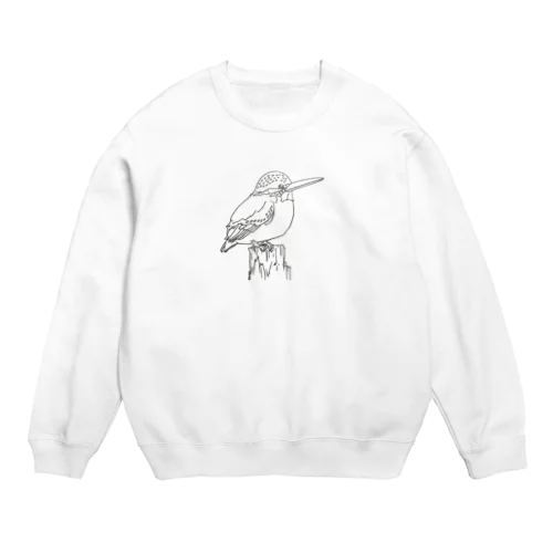 佇むカワセミモノクロ Crew Neck Sweatshirt