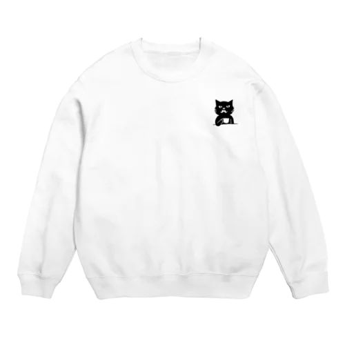 喫茶・髭猫ロゴ② Crew Neck Sweatshirt