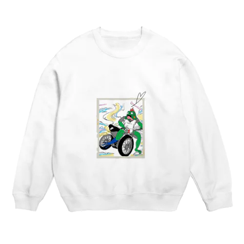 イグアナバイクくん Crew Neck Sweatshirt