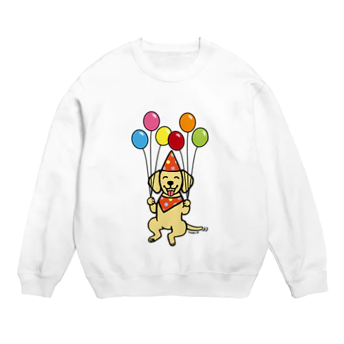 バースデーイエローラブラドール Crew Neck Sweatshirt