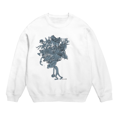 重いけどがんばる。 Crew Neck Sweatshirt