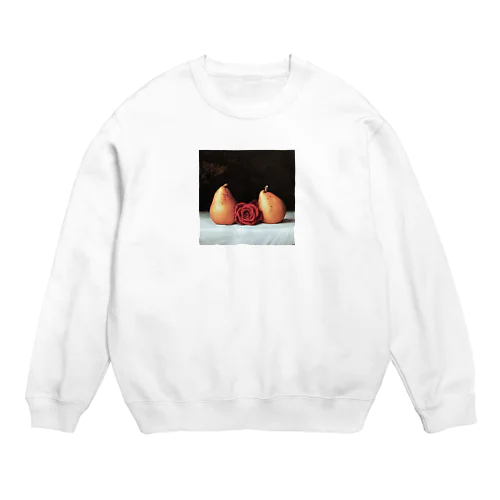 洋梨に挟まれた薔薇という不可解な構図 Crew Neck Sweatshirt