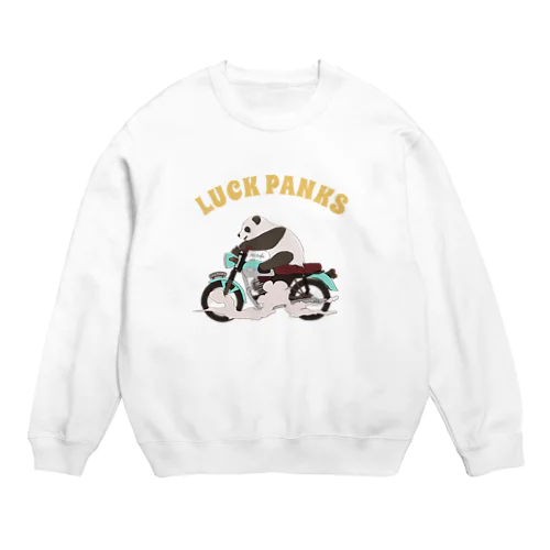 バイク乗りのパンダ Crew Neck Sweatshirt