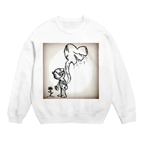 笑顔の代償:ゾンビ猫(仮)ちゃん Crew Neck Sweatshirt