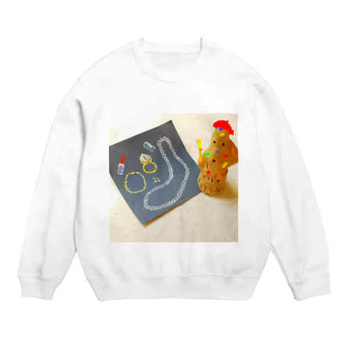 芸術の一年中。ミネラル豊富な土のはにわさん。 Crew Neck Sweatshirt