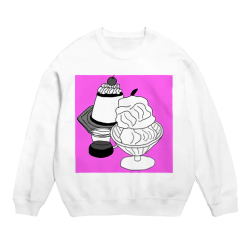 アフォガードとプリン（ピンク） Crew Neck Sweatshirt