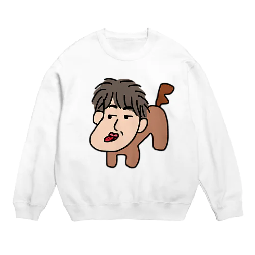 人面犬「たか爺」 Crew Neck Sweatshirt