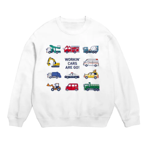 はたらく車11種 Crew Neck Sweatshirt