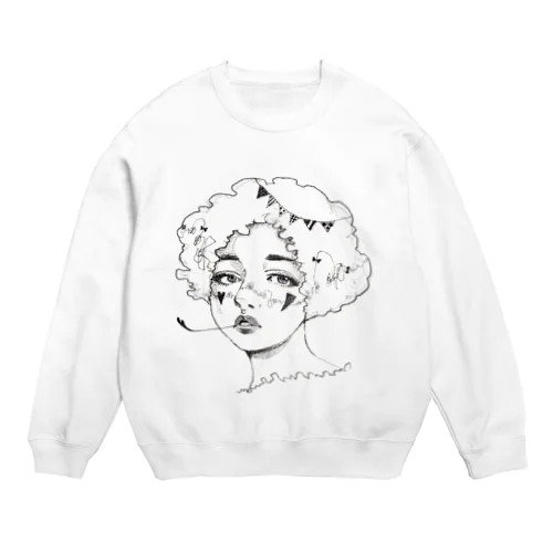 鉛筆画「サーカス」 Crew Neck Sweatshirt