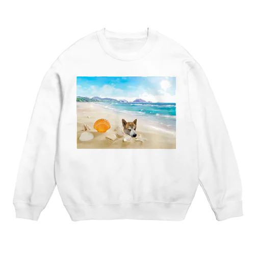 芝犬 しばさん Crew Neck Sweatshirt