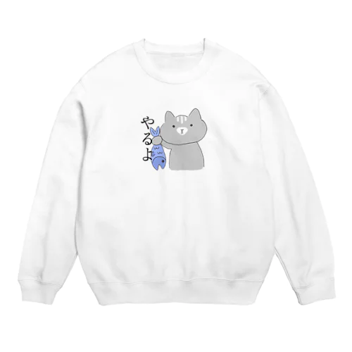 上からネコ Crew Neck Sweatshirt