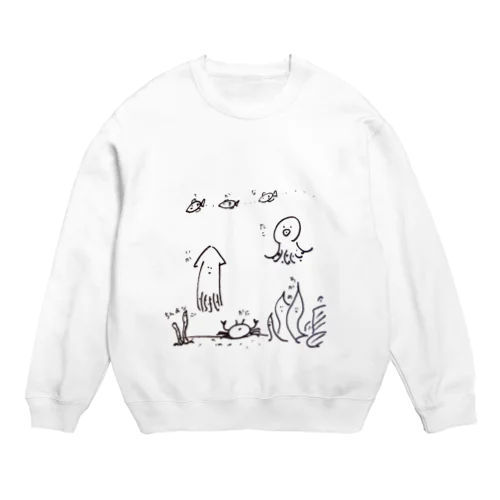 うみのいきものたち Crew Neck Sweatshirt