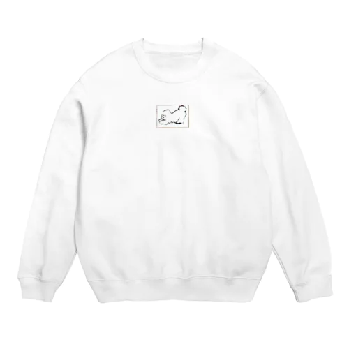 白いもふもふ Crew Neck Sweatshirt