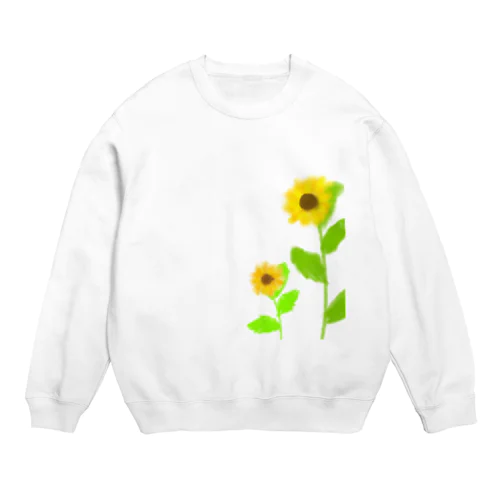 風に揺れる向日葵 Crew Neck Sweatshirt