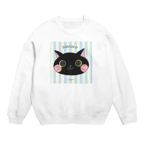 ねここ(くろねこ) 猫 Crew Neck Sweatshirt