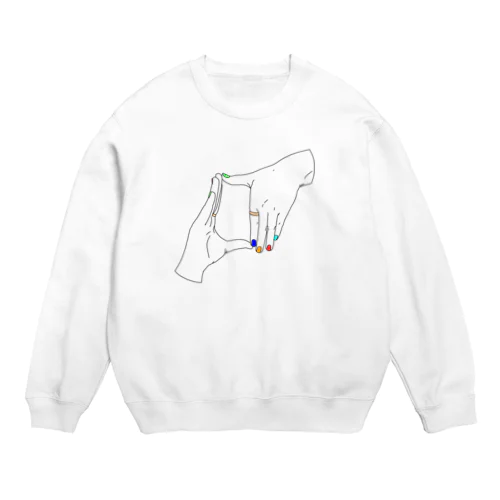 強め夏カラー　ネイル Crew Neck Sweatshirt