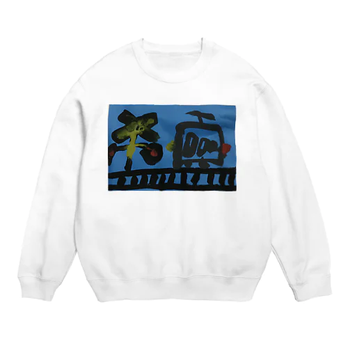 電車 踏切 Crew Neck Sweatshirt