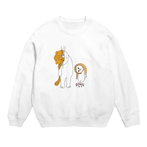 ねことメンフクロウ Crew Neck Sweatshirt