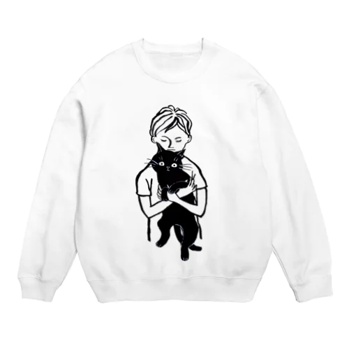 ニャンコ吸っとけ（黒猫） Crew Neck Sweatshirt