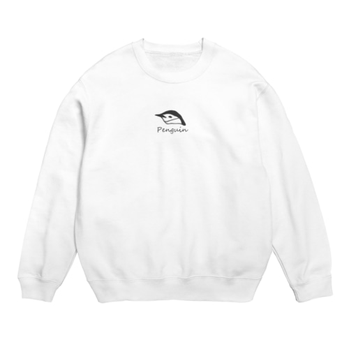 ブランドロゴ風ペンギン＠ヒゲ Crew Neck Sweatshirt