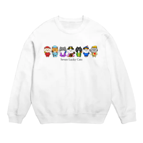 七福猫2 Crew Neck Sweatshirt