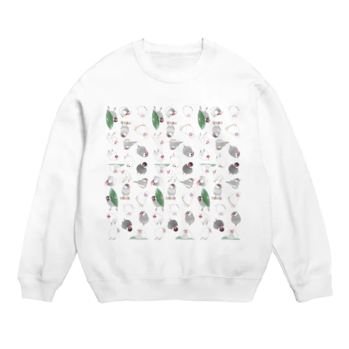 たっぷり文鳥ちゃん【まめるりはことり】 Crew Neck Sweatshirt