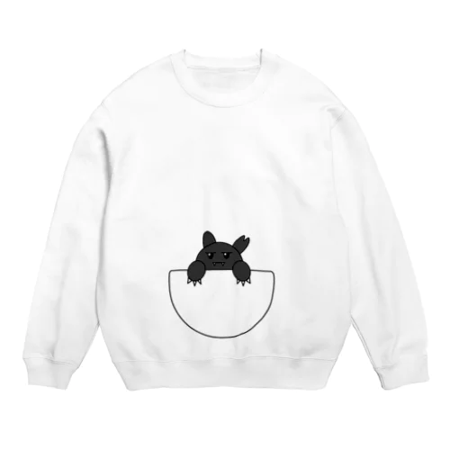 ポケットに住み着く猫です Crew Neck Sweatshirt