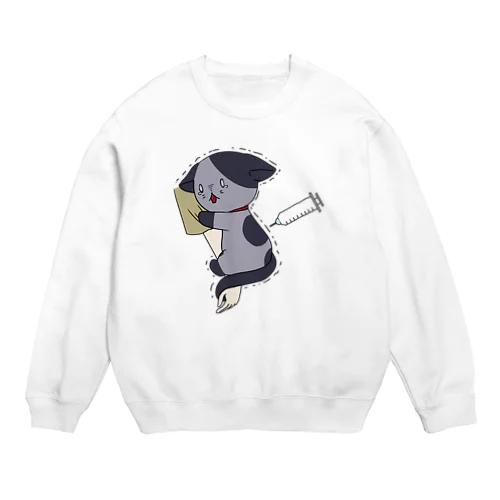 注射怖い(文字なし) Crew Neck Sweatshirt