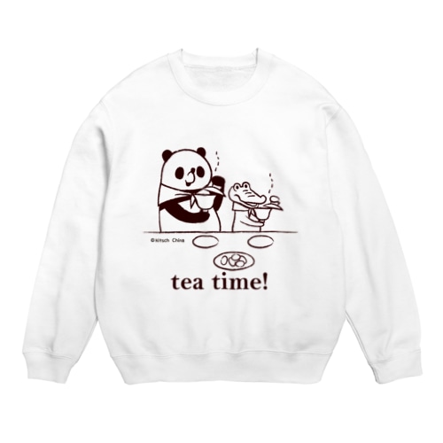 中国茶タイム　パンダのおはなし Crew Neck Sweatshirt