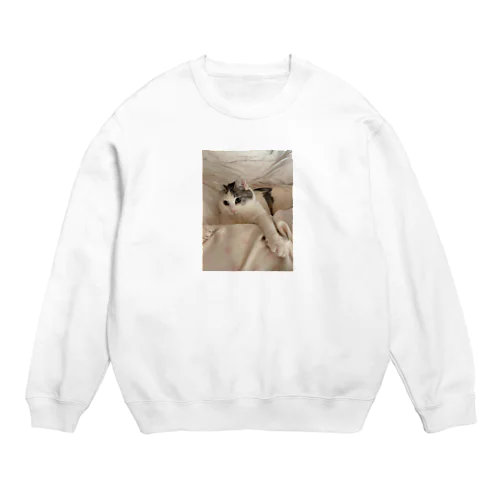 靴下で遊んでる時のネコ Crew Neck Sweatshirt