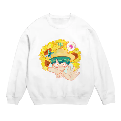 夏のカブトムシ狩り Crew Neck Sweatshirt