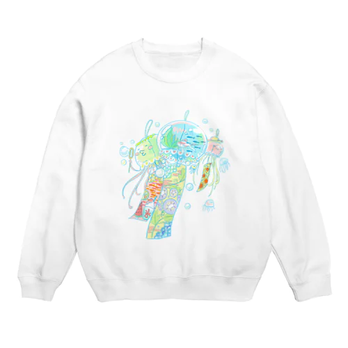 クラゲの風鈴たち ♪( ´ε ｀๑)ノ Crew Neck Sweatshirt