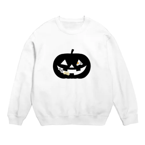 かぼちゃにゃ(シルエット) Crew Neck Sweatshirt