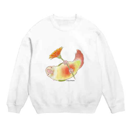 ガーベラとウロコインコ Crew Neck Sweatshirt